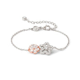 Nomination SWEETMADAME Armband aus 925er Silber, dazu 2 mit Cubic Zirkonia verzierte Schmuckelemente (011_Blume (Rosegold))